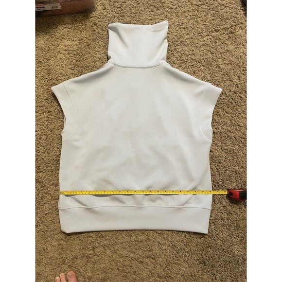 Butter Soft High Neck Cap Sleeve Half Zip Double Soft Sweatshirt, Blue, Size S - Picture 5 of 6